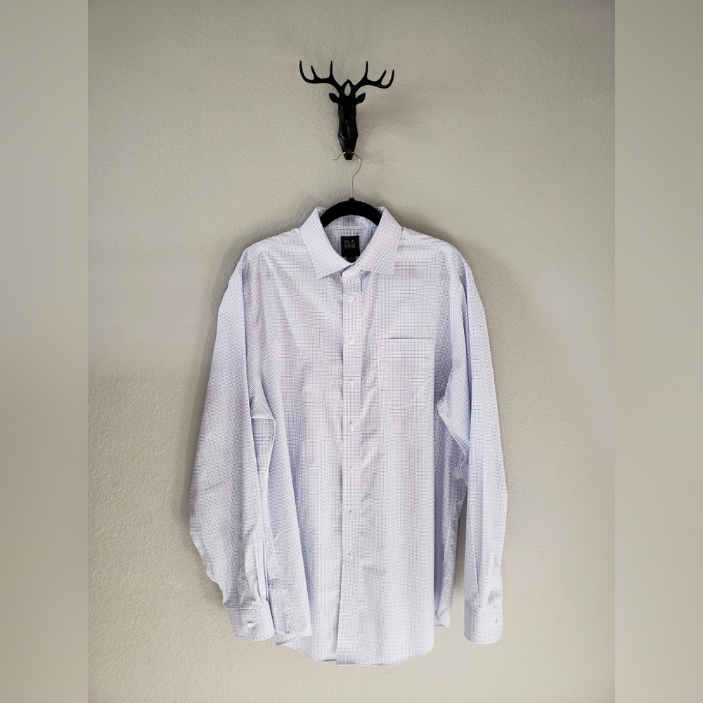 Jos A. Bank Blue and Purple Check Dress Shirt